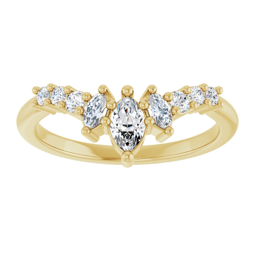 14K Yellow Gold 3/8 CTW Lab-Grown Diamond Contour Band