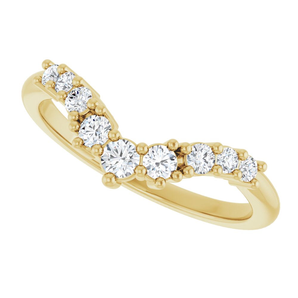14K Yellow Gold 1/4 CTW Lab-Grown Diamond Contour Band
