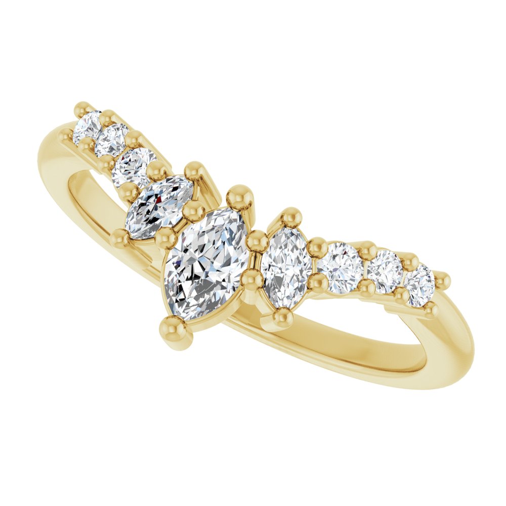 14K Yellow Gold 3/8 CTW Lab-Grown Diamond Contour Band