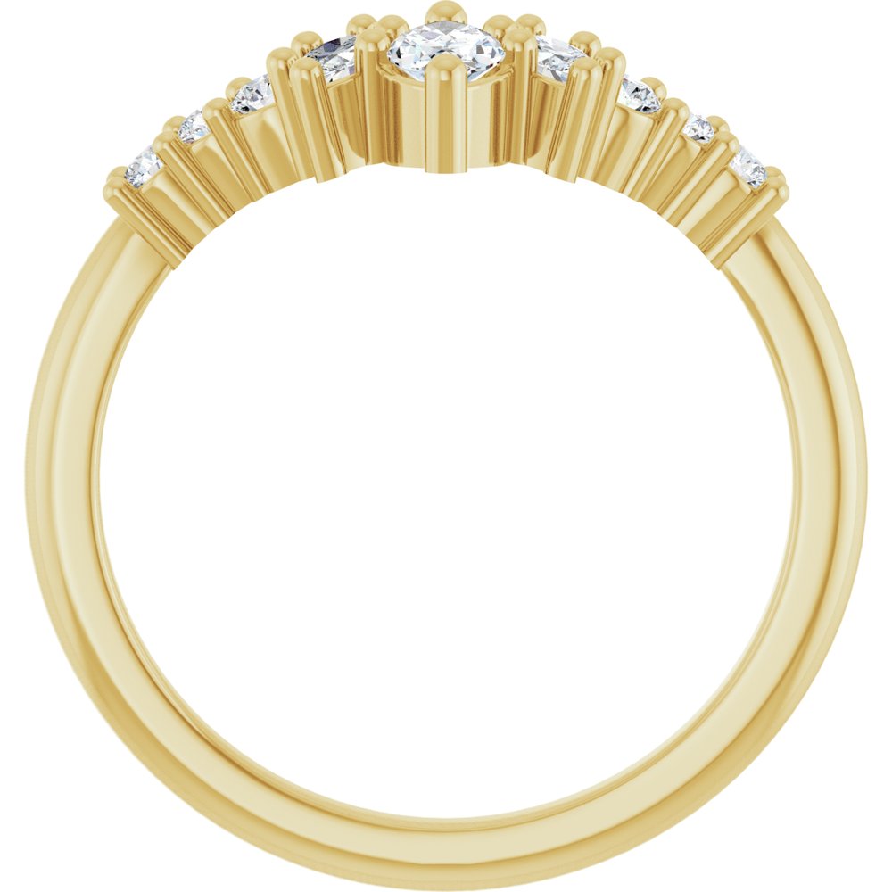 14K Yellow Gold 3/8 CTW Lab-Grown Diamond Contour Band
