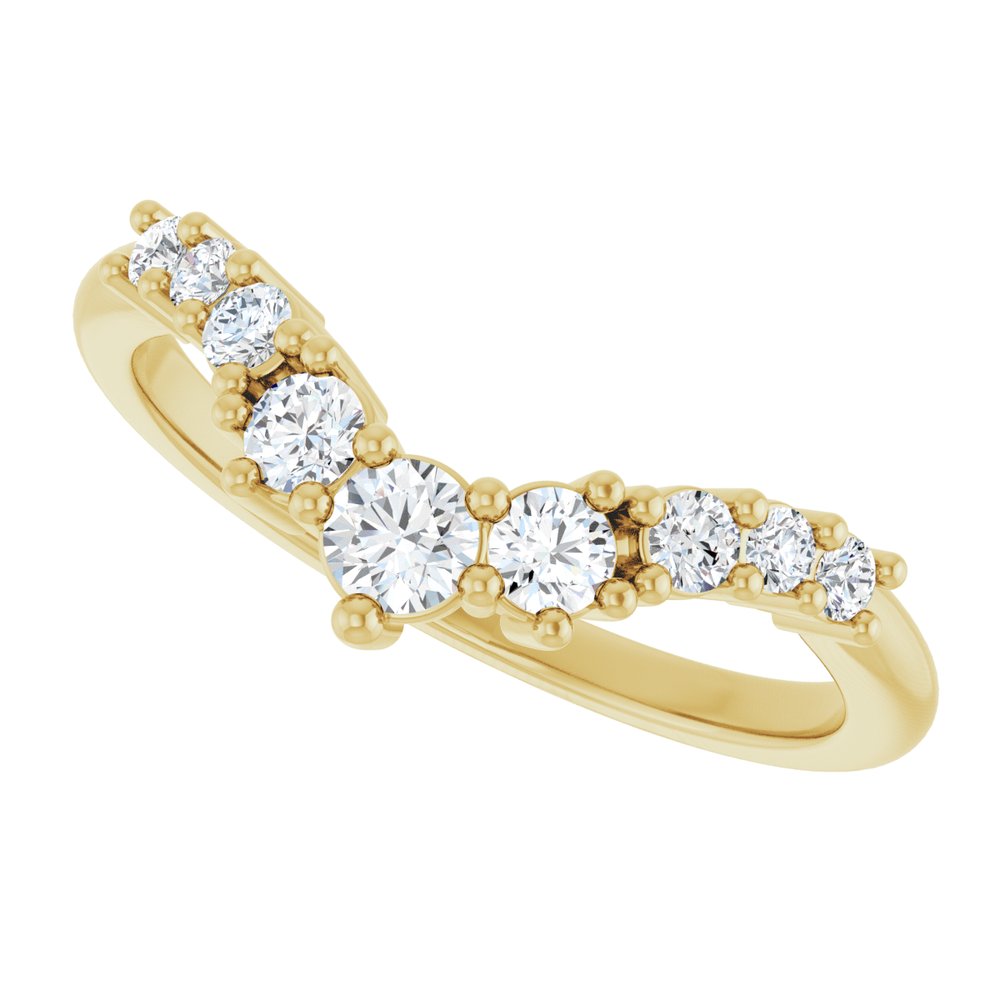 14K Yellow Gold 1/3 CTW Lab-Grown Diamond Contour Band