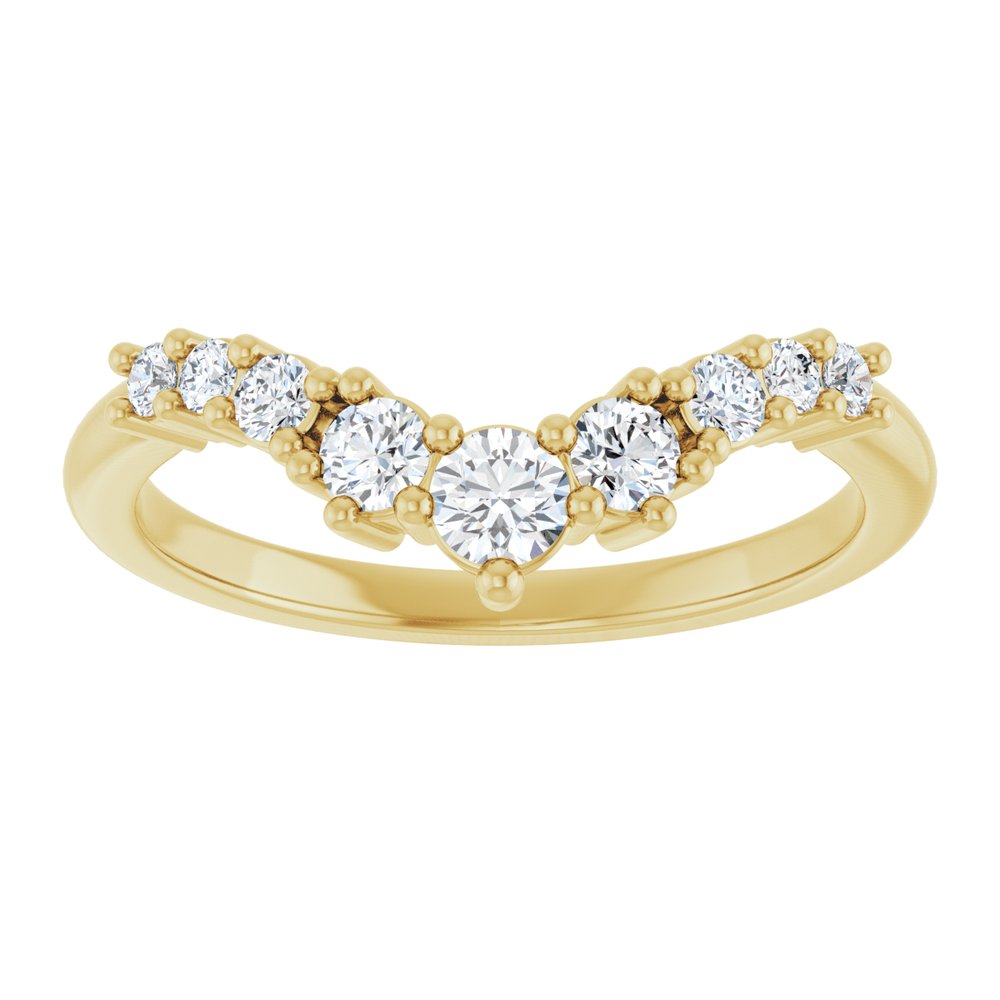 14K Yellow Gold 1/3 CTW Lab-Grown Diamond Contour Band