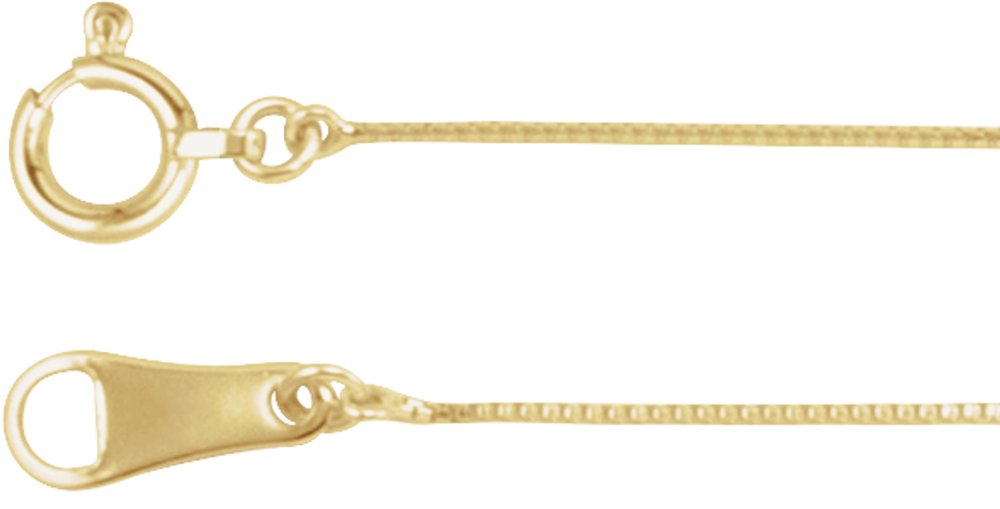 10K Yellow Gold .5 mm Box 18" Chain