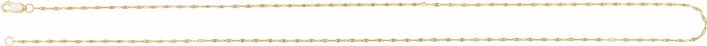 14K Yellow Gold 1.5 mm Keyhole 20" Chain