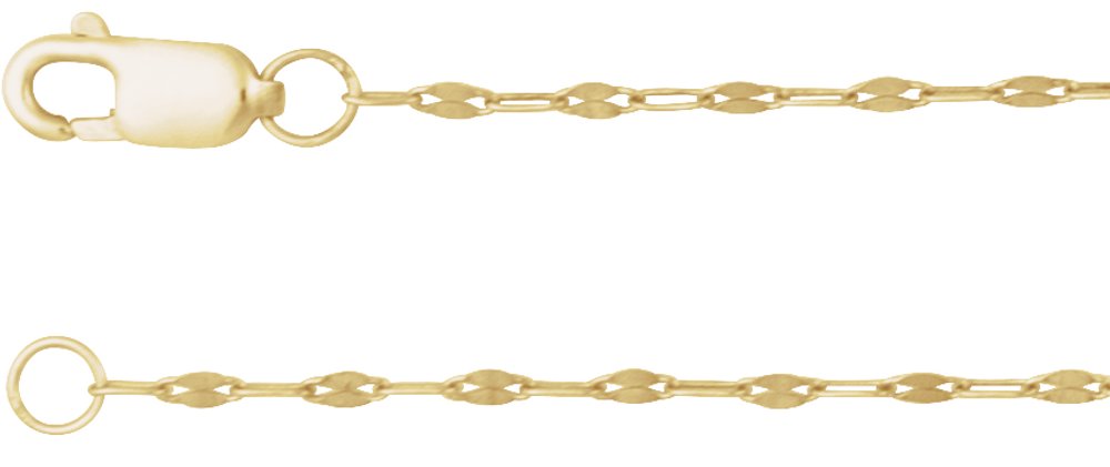 14K Yellow Gold 1.5 mm Keyhole 20" Chain