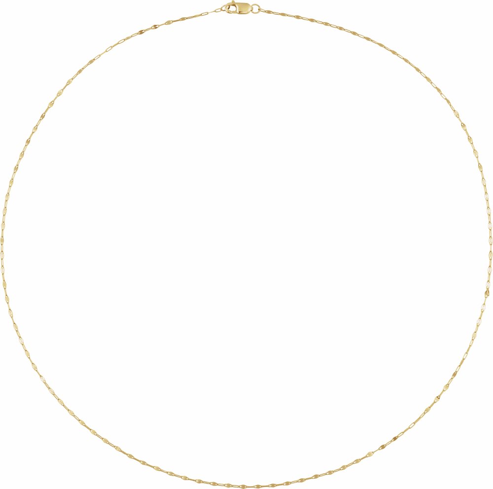 14K Yellow Gold 1.5 mm Keyhole 20" Chain