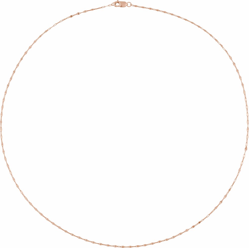 14K Rose Gold 1.5 mm Keyhole 18" Chain