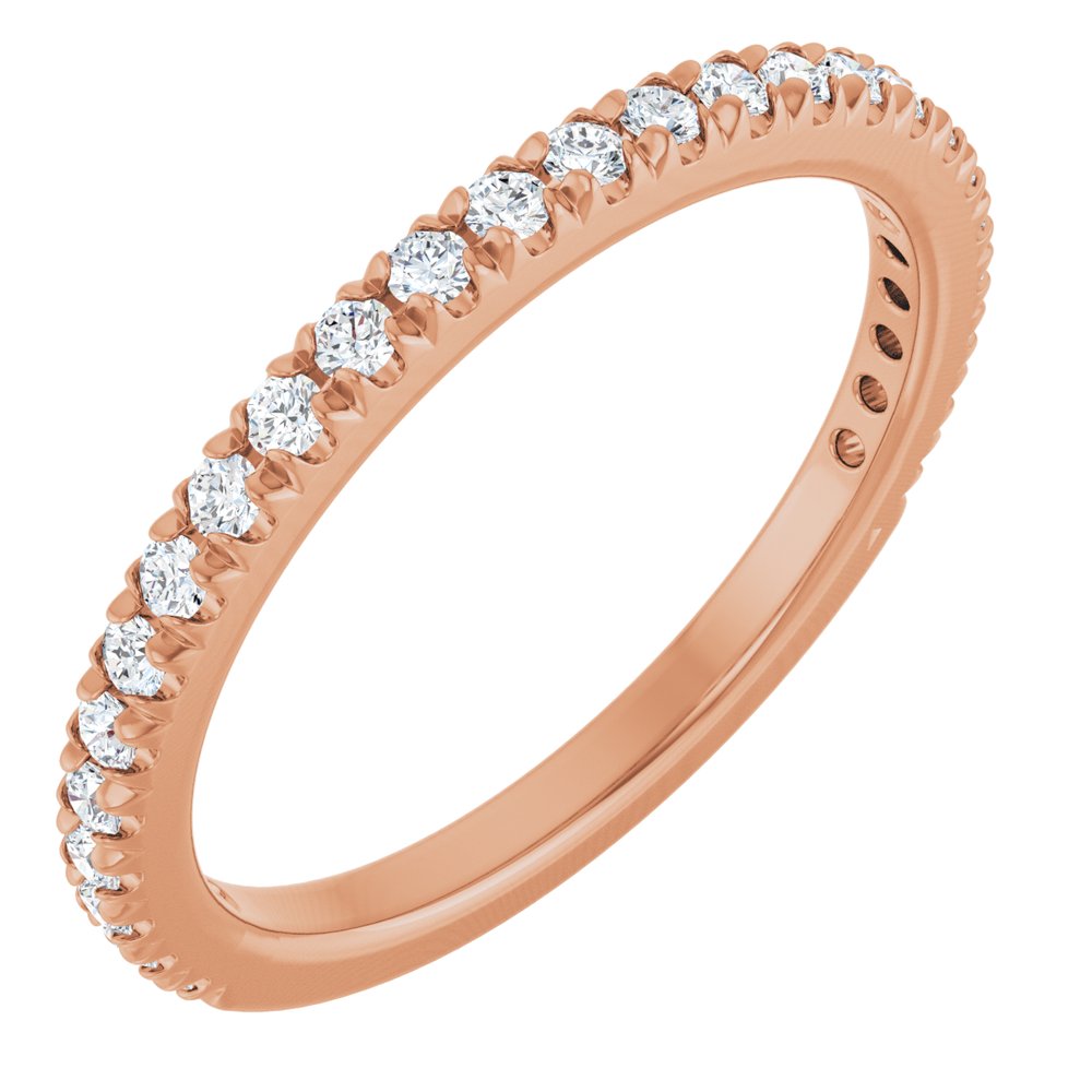 14K Rose 1/3 CTW Lab-Grown Diamond French-Set Anniversary Band