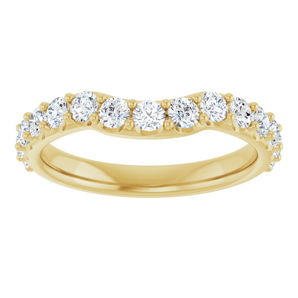 14K Yellow Gold 9/10 CTW Natural Diamond Contour Band
