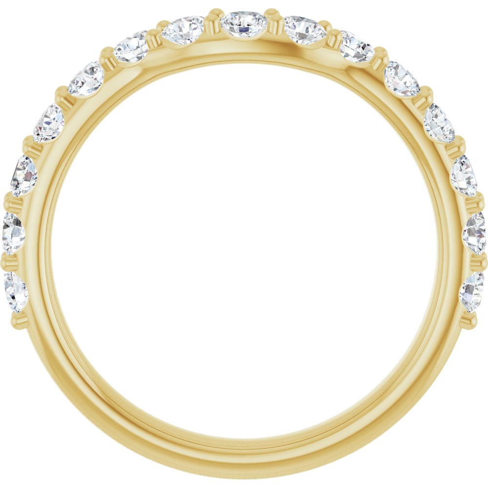 14K Yellow Gold 9/10 CTW Natural Diamond Contour Band