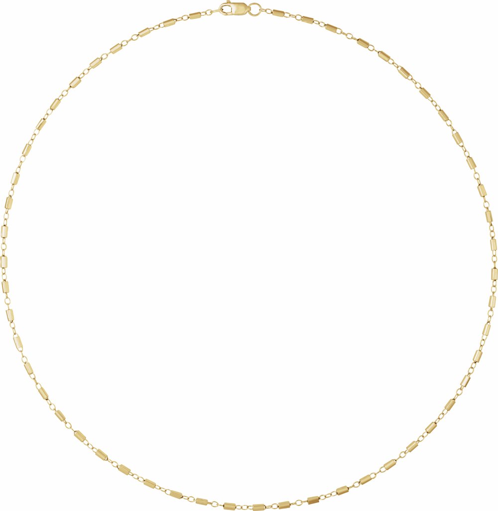 14K Yellow Gold-Filled 1.7 mm Satellite Bar Cable 20" Chain