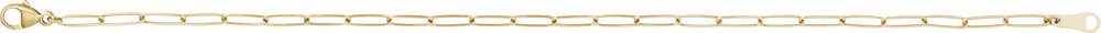 18K Yellow Gold 2.4 mm Paperclip-Style 7" Chain