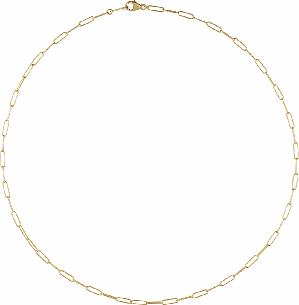 18K Yellow Gold 2.4 mm Paperclip-Style 16" Chain