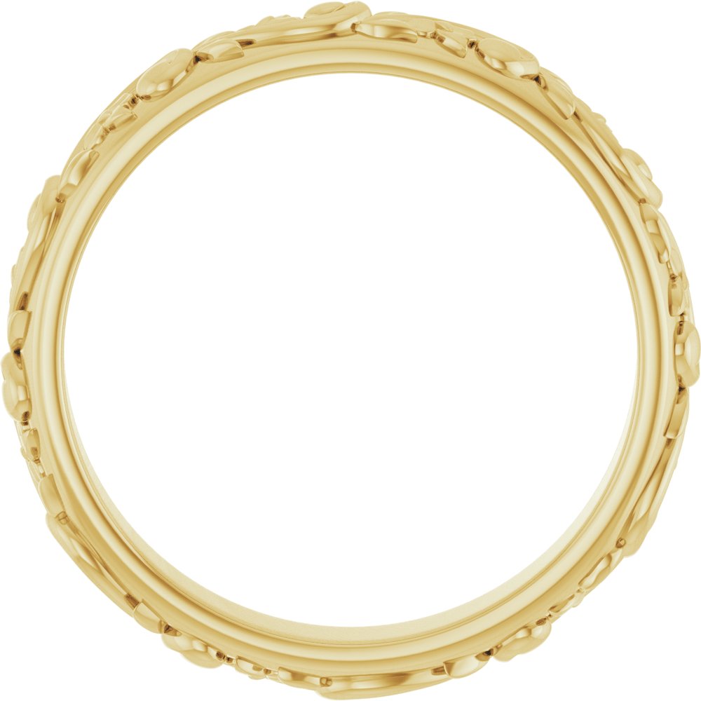 14K Yellow Gold 3.5 mm Sculptural Band Size 7