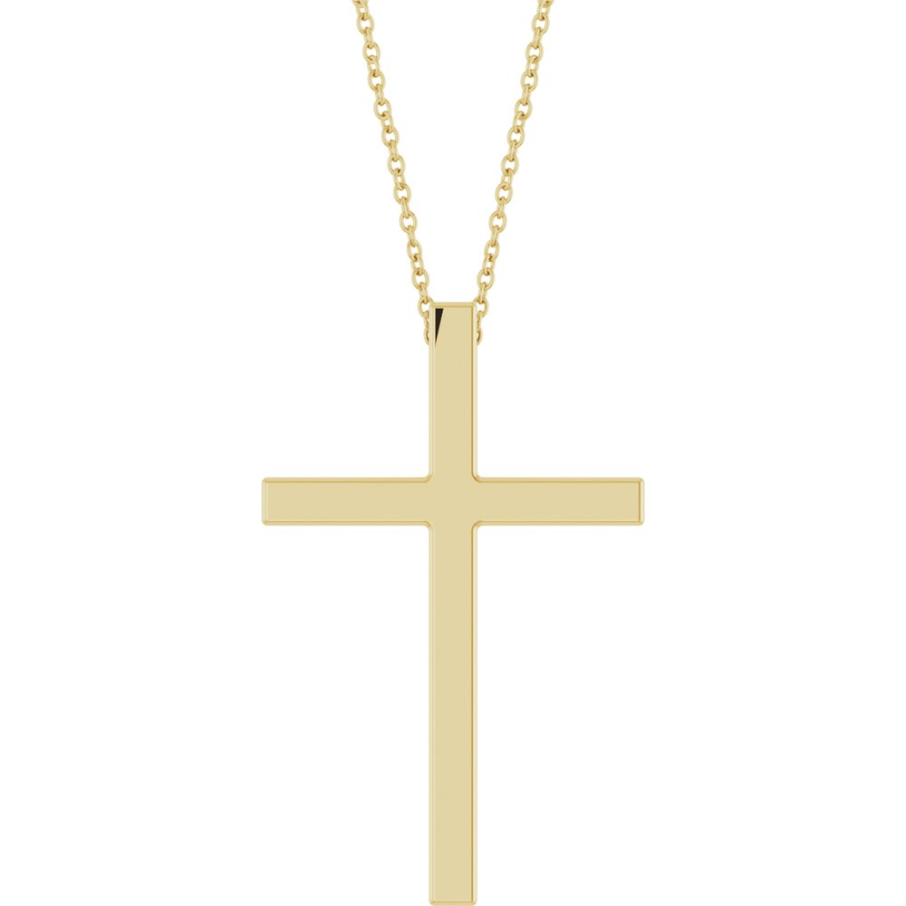 14K Yellow Gold 33x20.9 mm Cross 18" Necklace