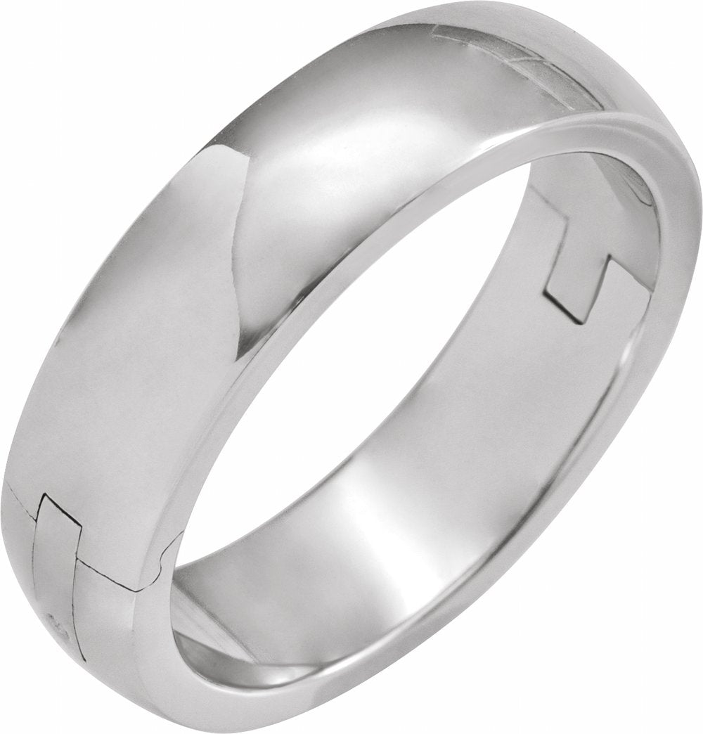 14K White Gold 6 mm CLIQ® Hinged Adjustable Band Size 7
