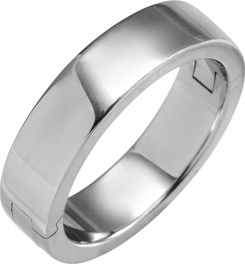 Sterling Silver 6 mm CLIQ® Hinged Adjustable Flat Band Size 11.5