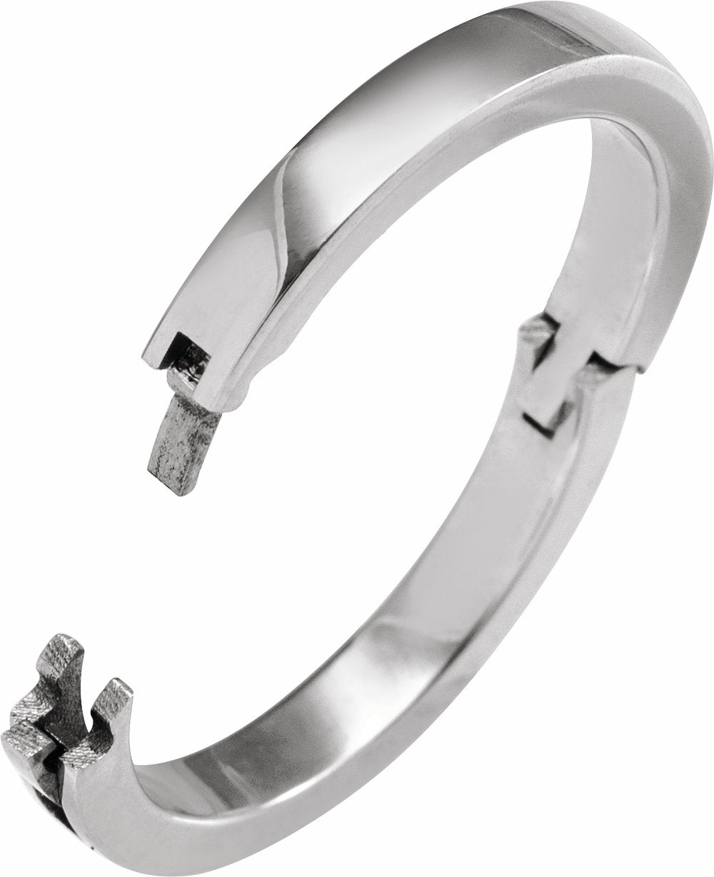 14K White Gold 3 mm CLIQ® Hinged Adjustable Flat Band Size 6