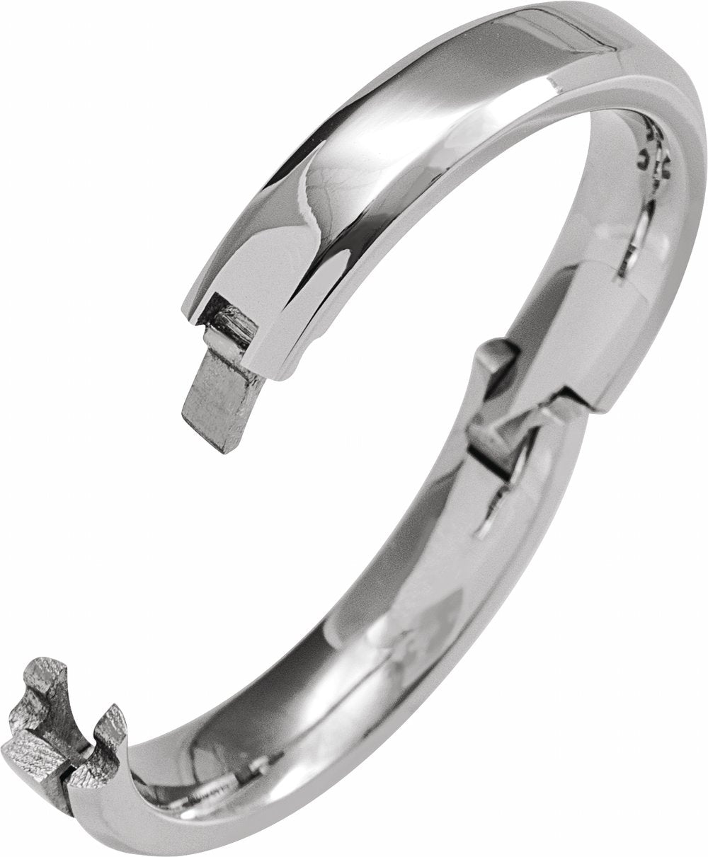 14K White Gold 4 mm CLIQ® Hinged Adjustable Beveled Edge Comfort-Fit Band