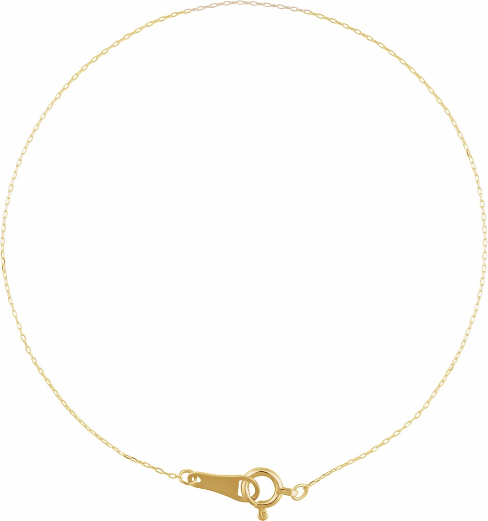 10K Yellow Gold .5 mm Diamond-Cut Cable 7" Chain