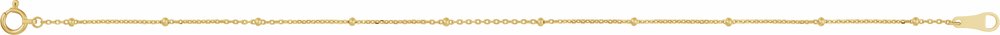 10K Yellow Gold 1.7 mm Satellite Bead Cable 7" Chain