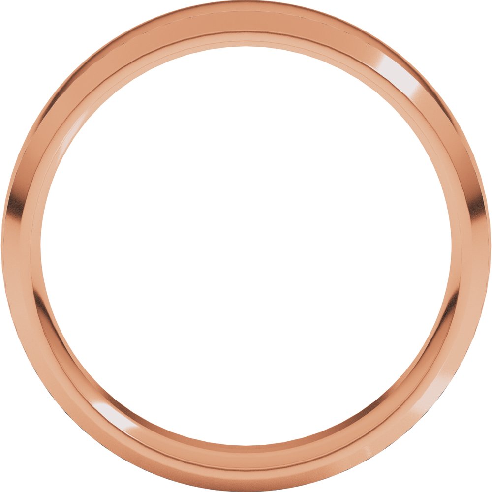 14K Rose Gold 6 mm Beveled-Edge Comfort-Fit Half Round Band Size 7.5