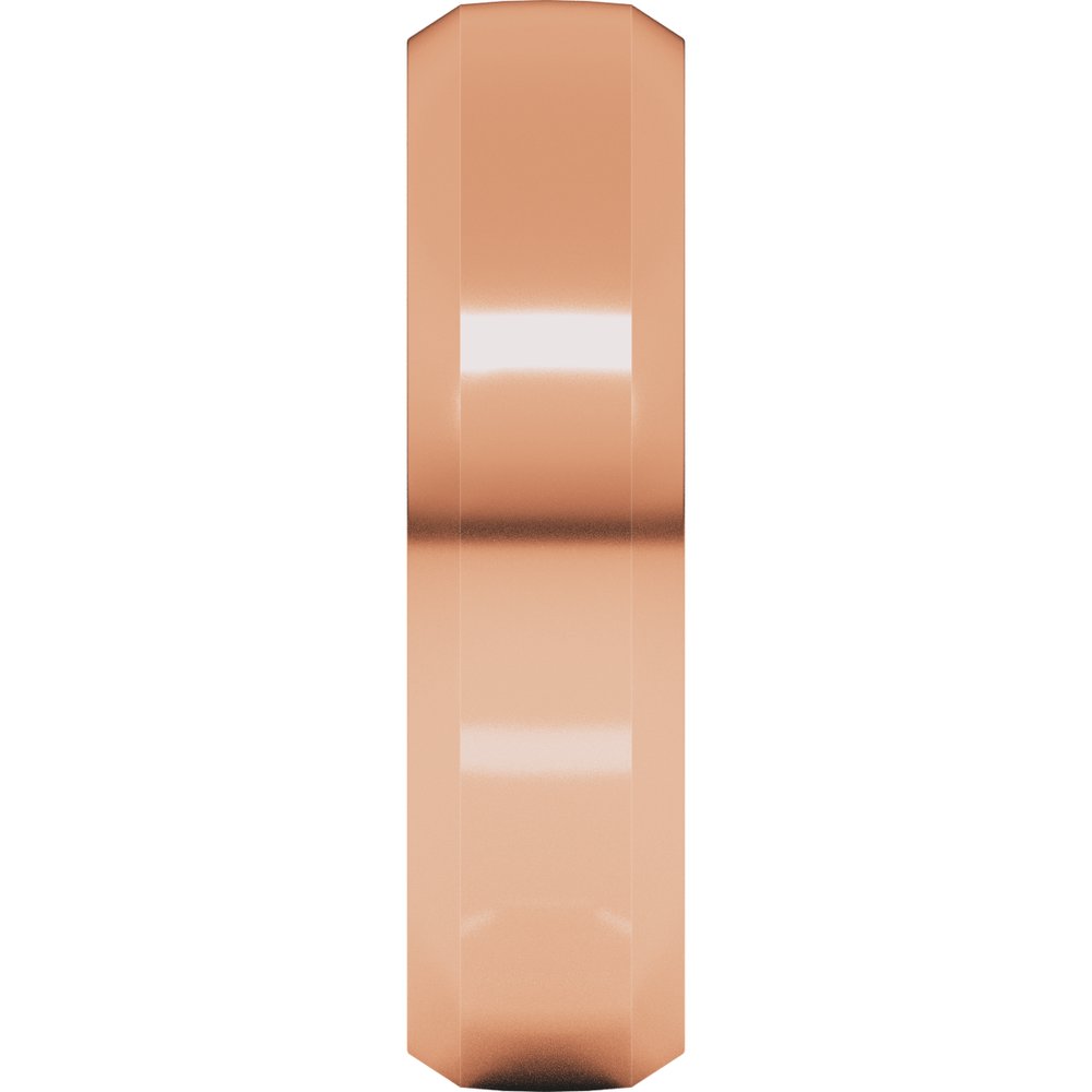 14K Rose Gold 6 mm Beveled-Edge Comfort-Fit Half Round Band Size 7.5