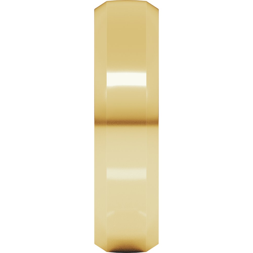 10K Yellow Gold 6 mm Beveled-Edge Comfort-Fit Half Round Band Size 7.5