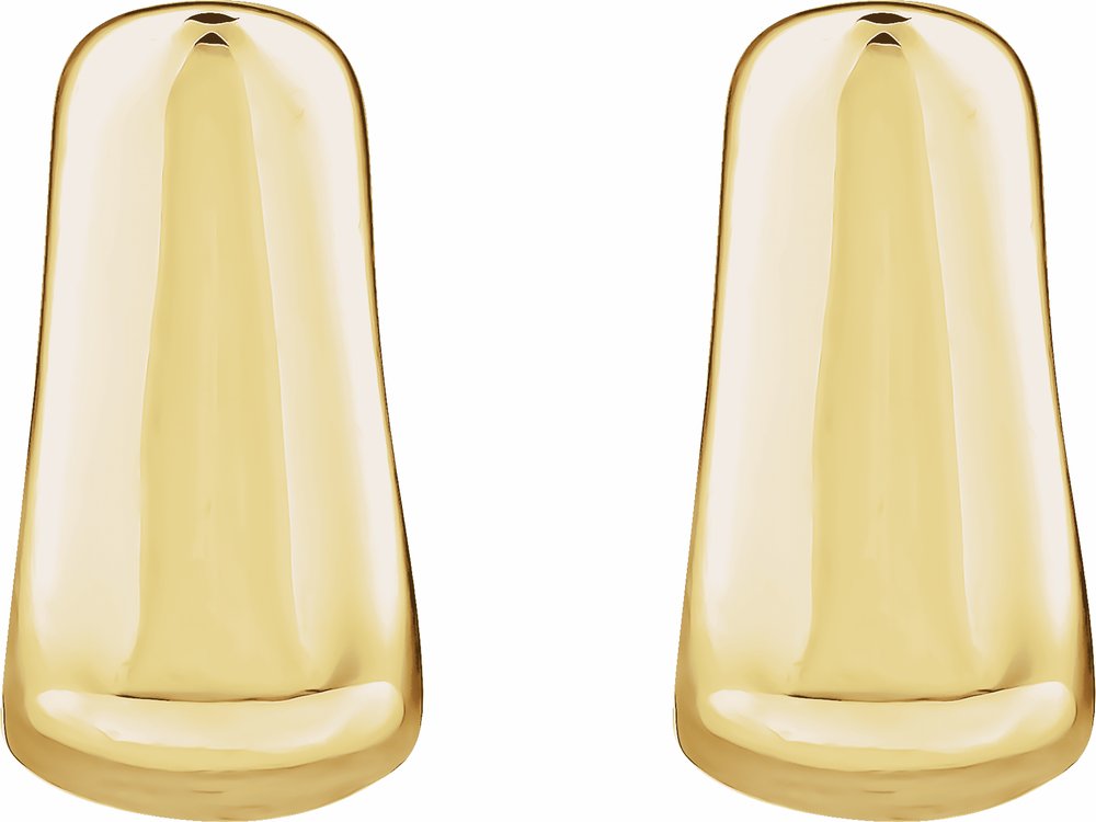 14K Yellow Electroform Square 16.7 mm Hoop Earrings