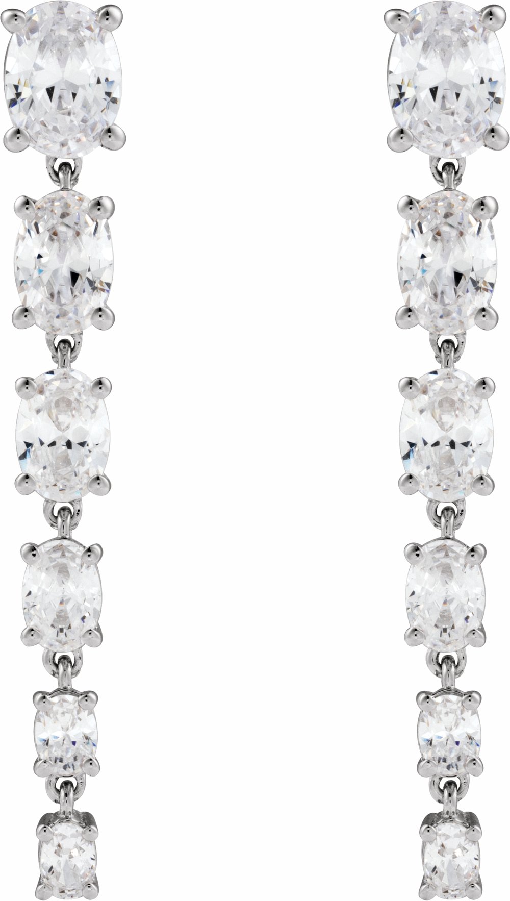 14K White Gold 3 1/4 Lab-Grown Diamond Earrings