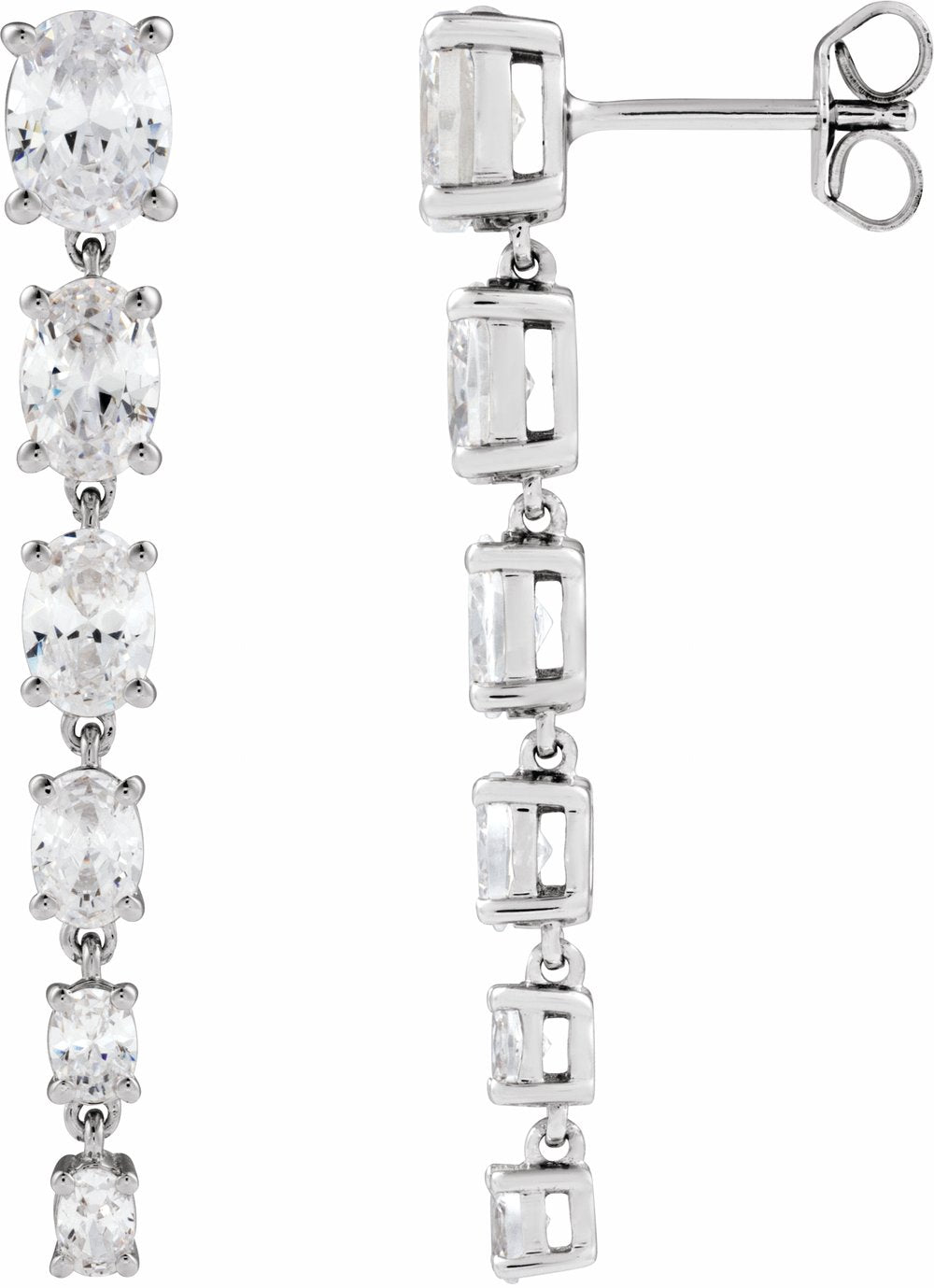 14K White Gold 3 1/4 Lab-Grown Diamond Earrings