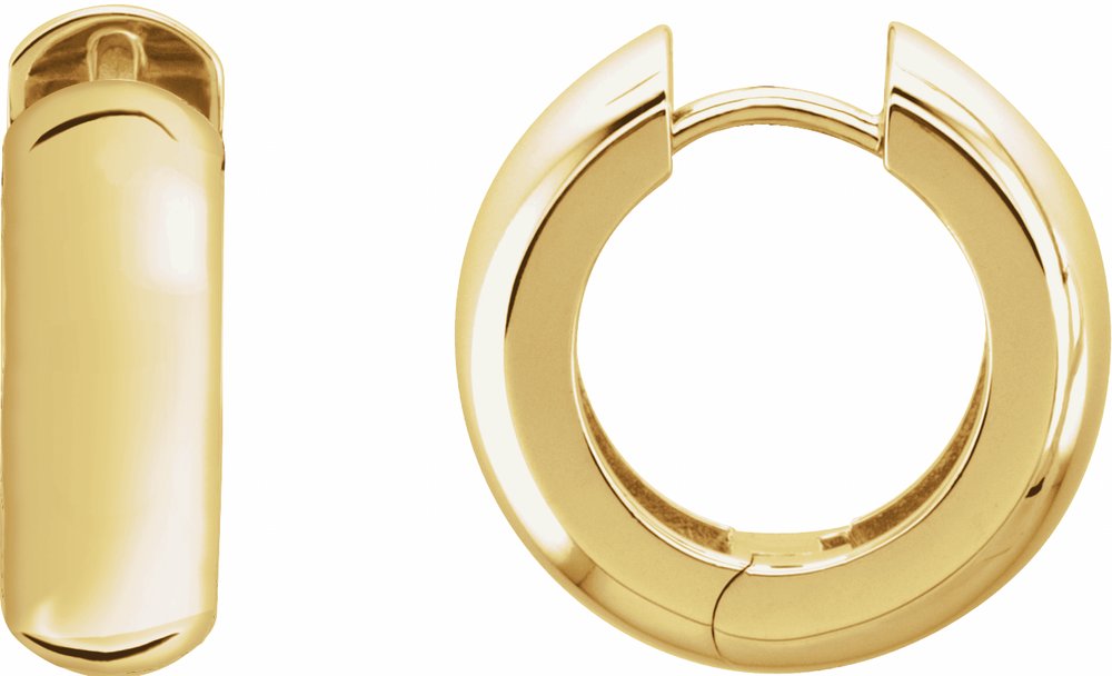 14K Yellow Gold 19 mm Hinged Hoop Earrings