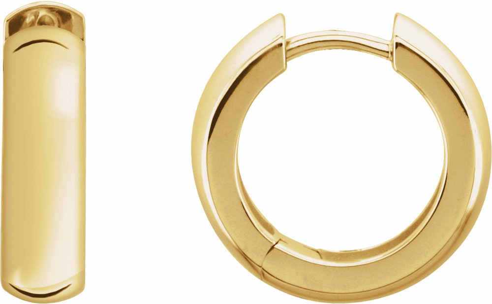 14K Yellow Gold 16 mm Hinged Hoop Earrings