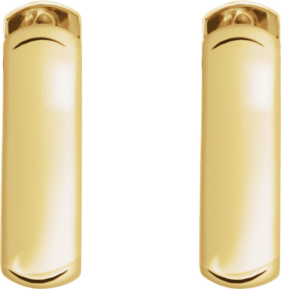 14K Yellow Gold 16 mm Hinged Hoop Earrings