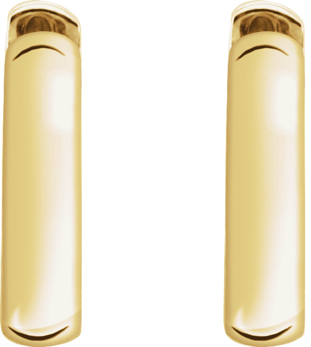 14K Yellow Gold 14 mm Hinged Hoop Earrings