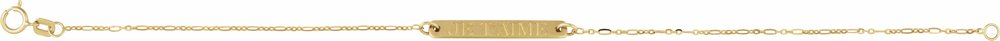 14K Yellow Gold Engravable Bar 7" Bracelet