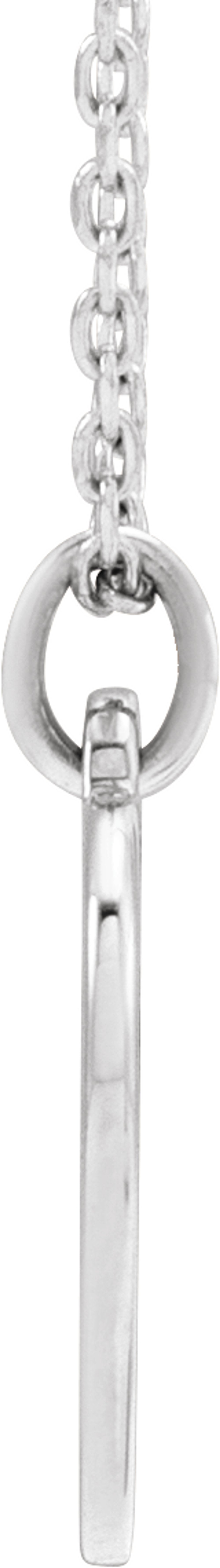 14K White Engravable Floral Heart 16-18" Necklace