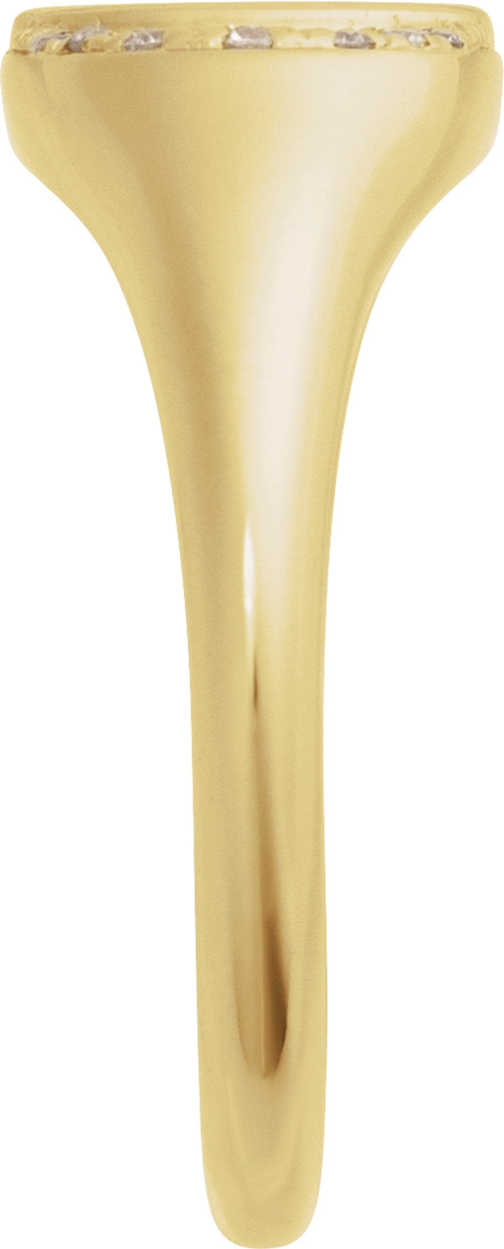 14K Yellow Gold Engravable 1/10 CTW Natural Diamond Signet Ring