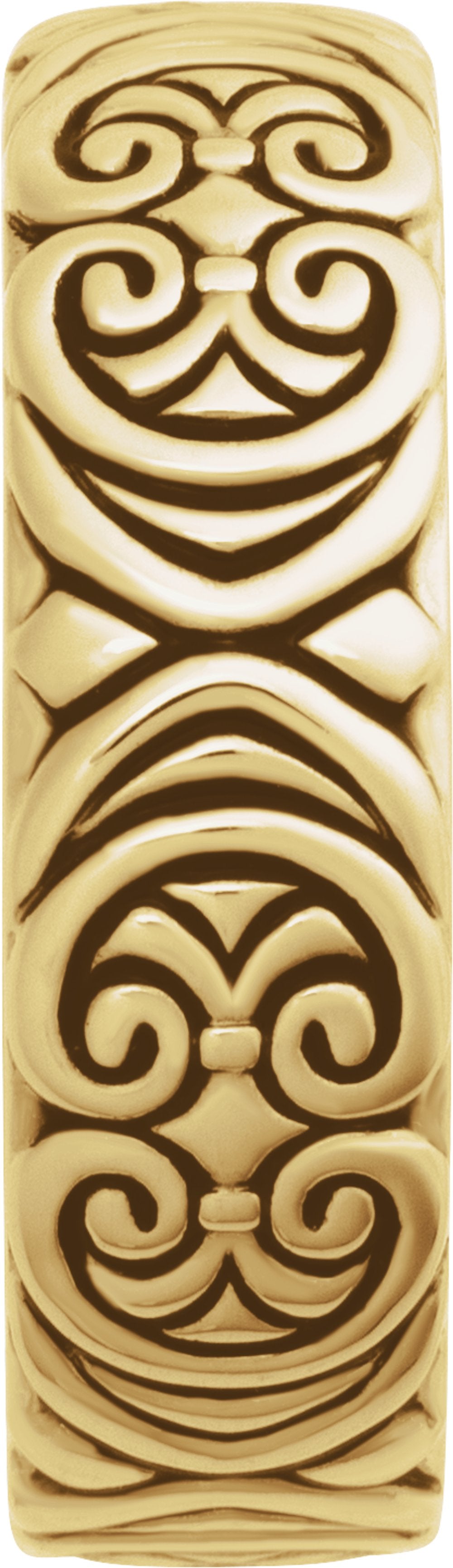 14K Yellow Gold 6.9 mm Sculptural Band Size 10