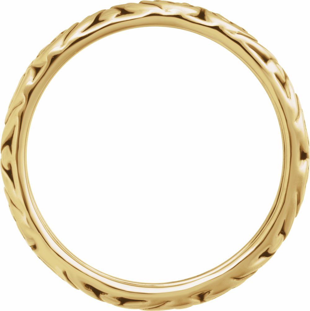 14K Yellow Gold 6.9 mm Sculptural Band Size 10