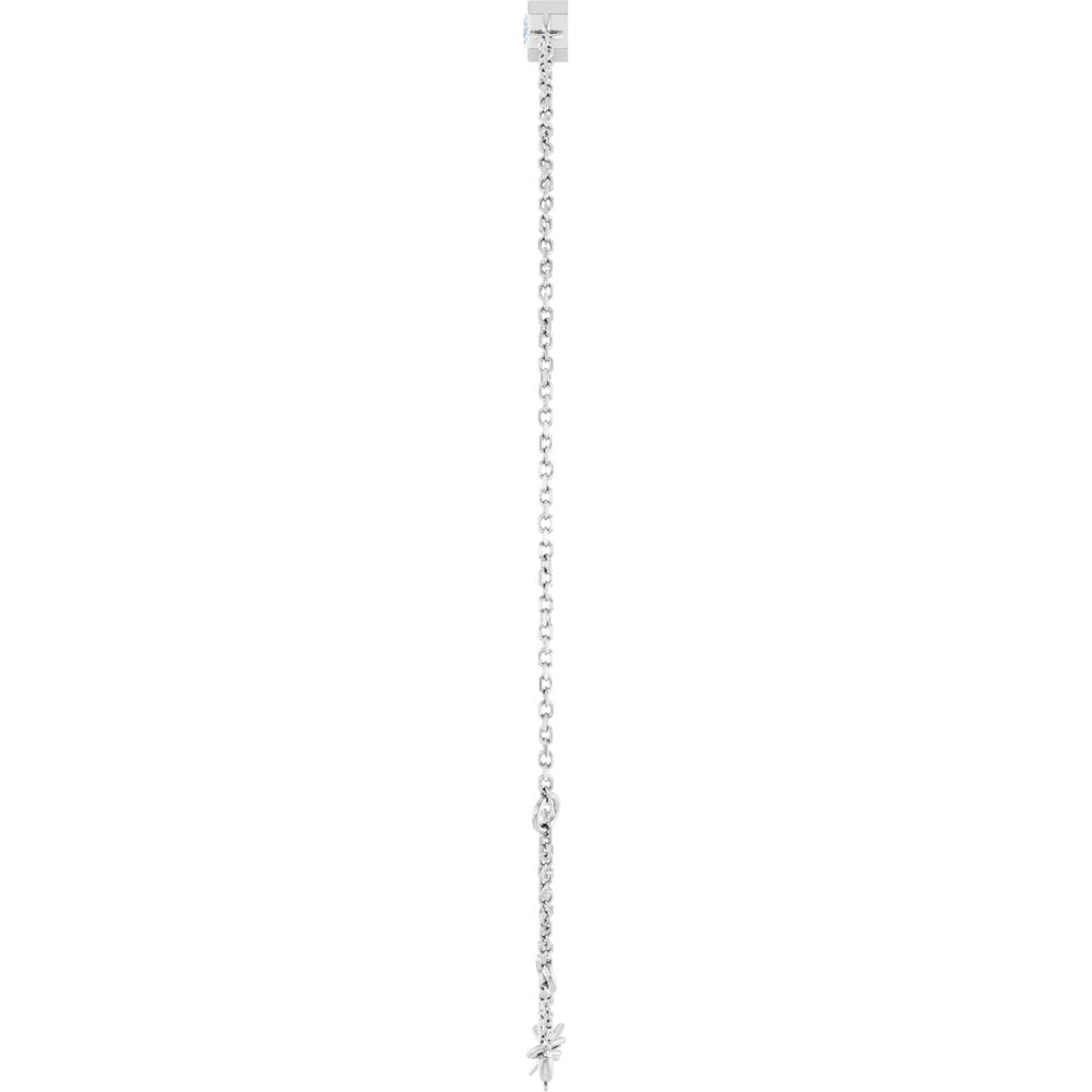 14K White Gold Lab-Grown Diamond 6 1/2-7 1/2" Bracelet