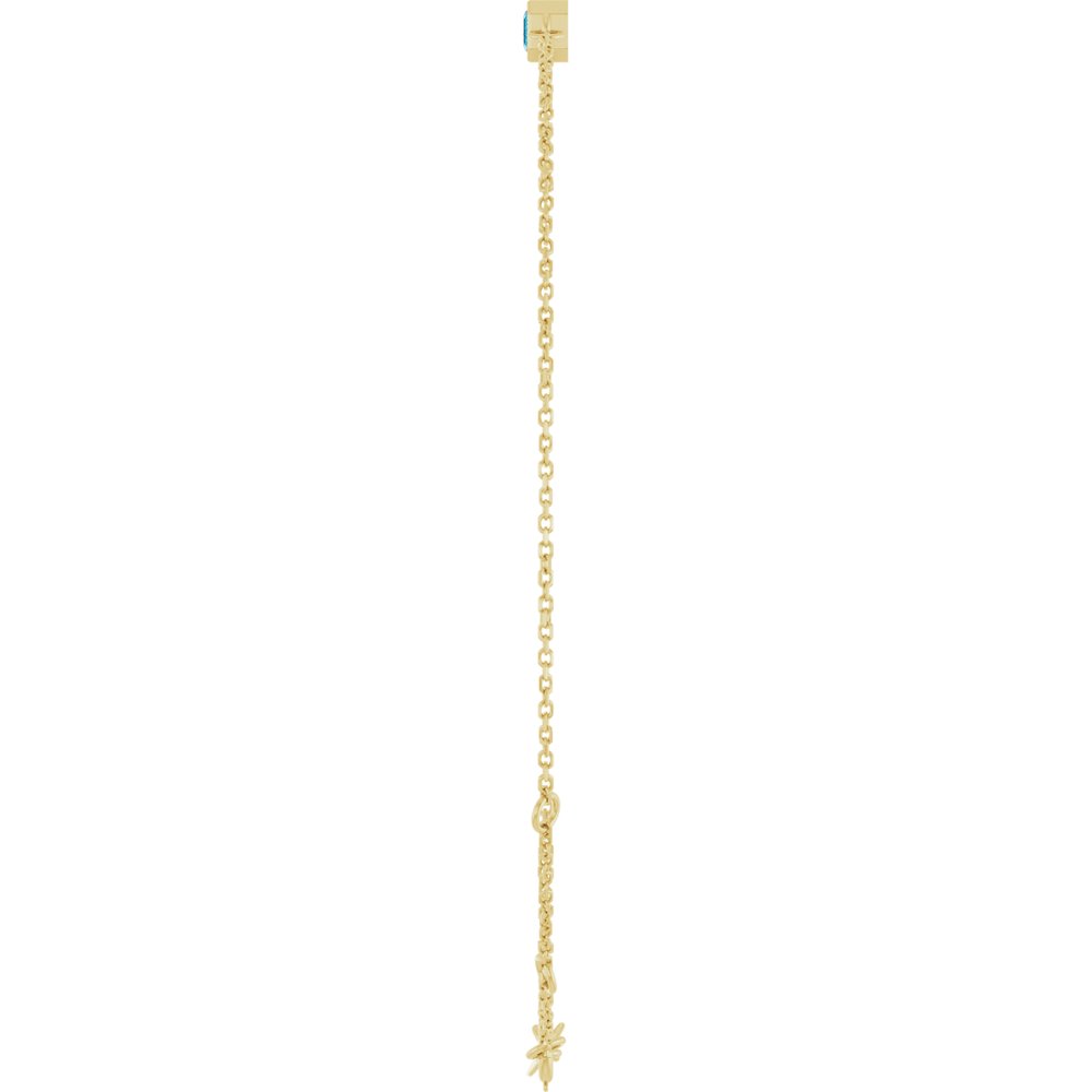 14K Yellow Gold Natural Aquamarine 6 1/2-7 1/2" Bracelet