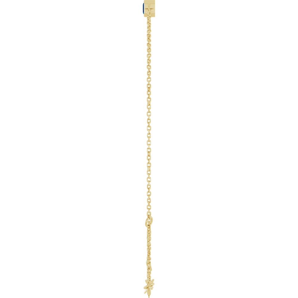 14K Yellow Gold Natural Blue Sapphire 6 1/2-7 1/2" Bracelet