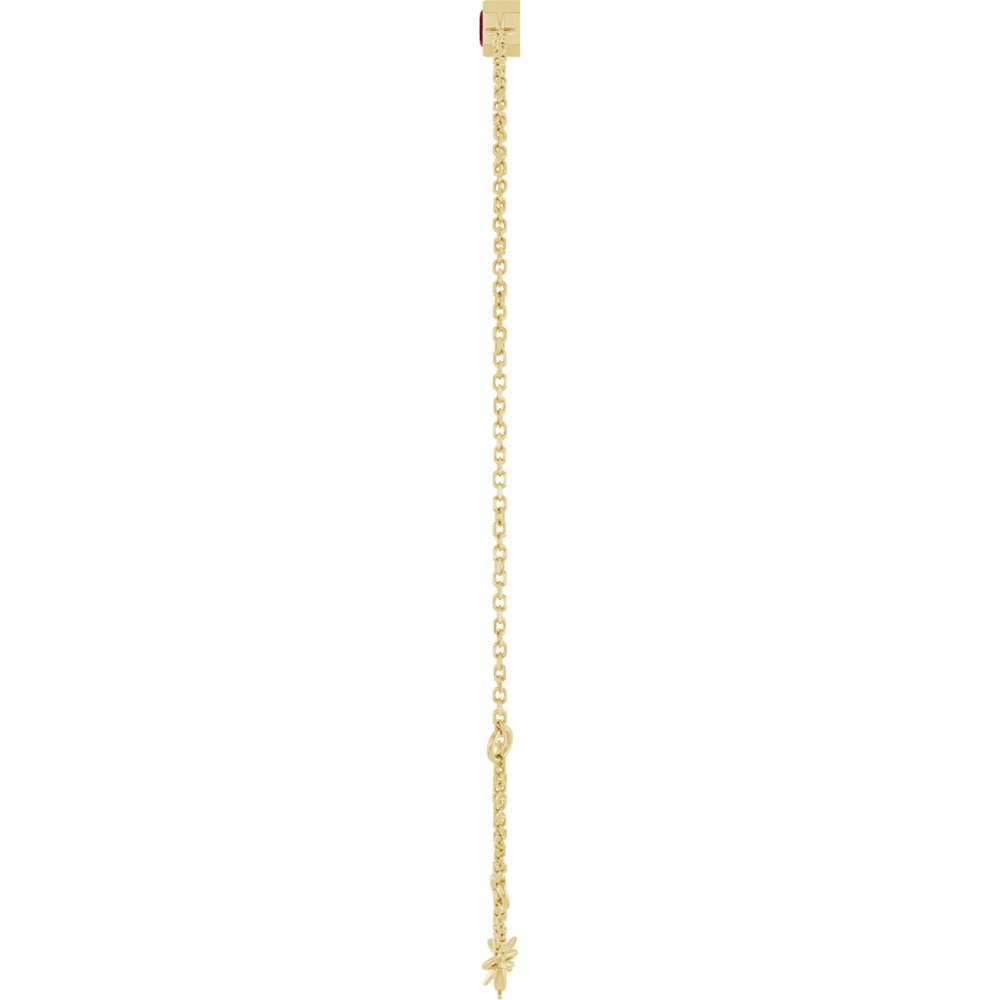 14K Yellow Gold Lab-Grown Ruby 6 1/2-7 1/2" Bracelet