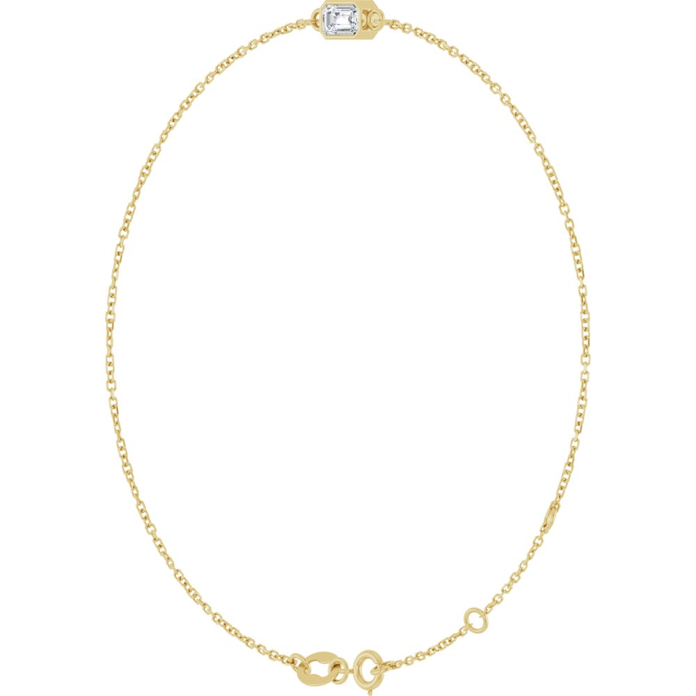 14K Yellow Gold Natural White Sapphire 6 1/2-7 1/2" Bracelet