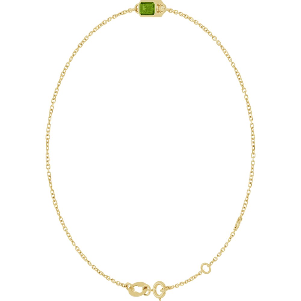 14K Yellow Gold Natural Peridot 6 1/2-7 1/2" Bracelet