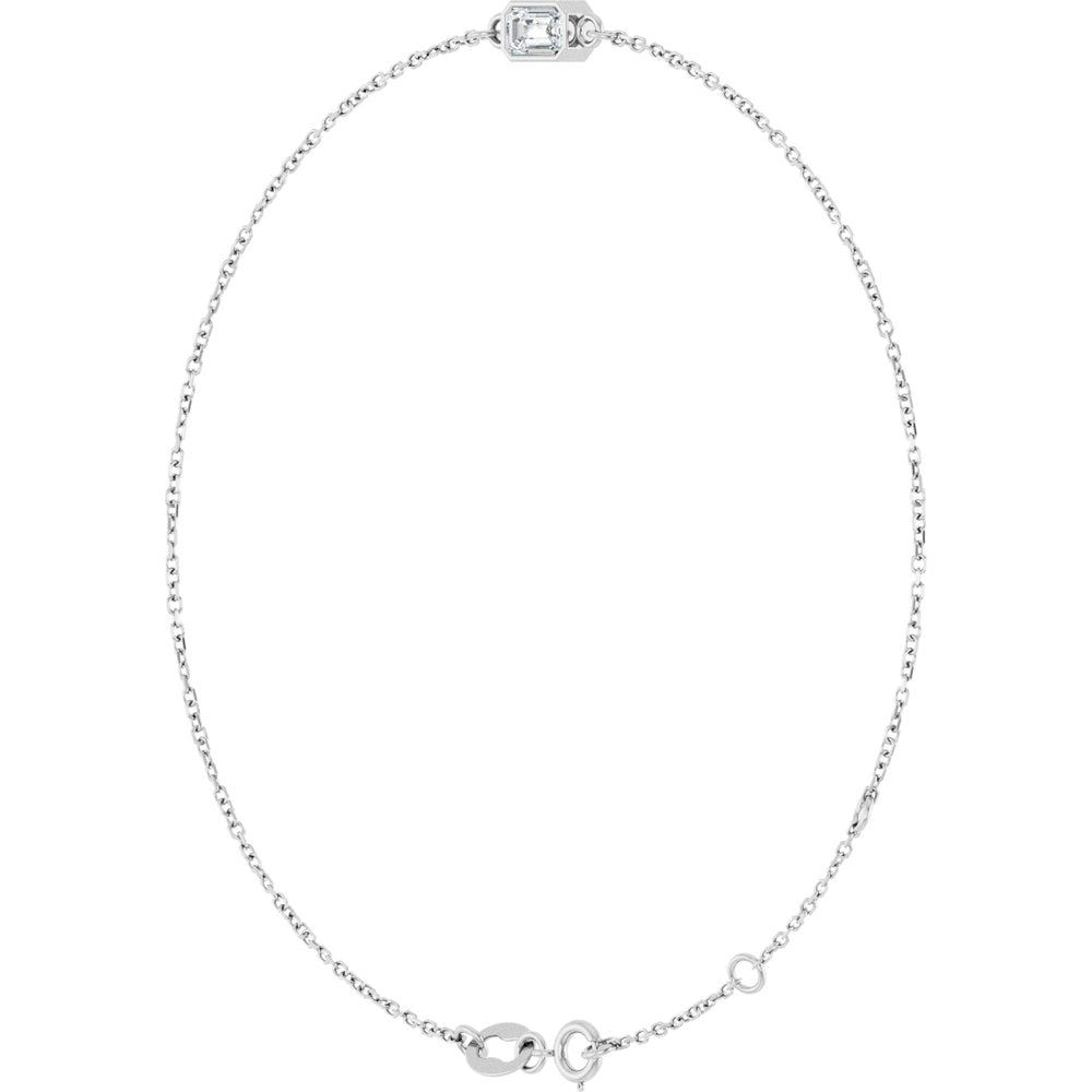 14K White Gold Lab-Grown Diamond 6 1/2-7 1/2" Bracelet