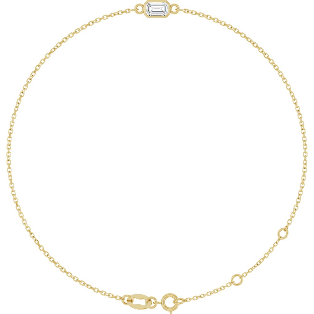 14K Yellow Gold Natural White Sapphire 6 1/2-7 1/2" Bracelet