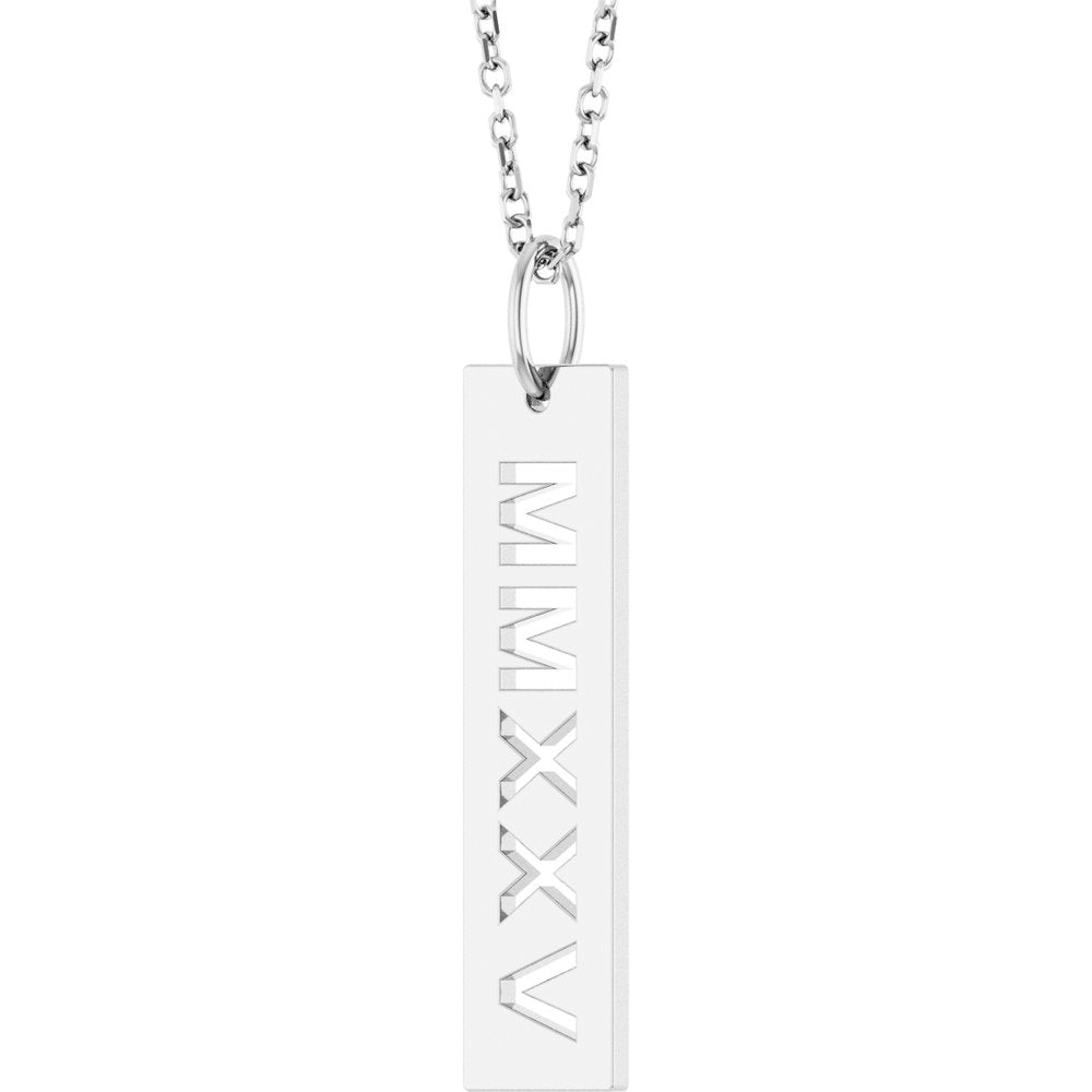 Sterling Silver 2025 Roman Numeral 16-18" Necklace