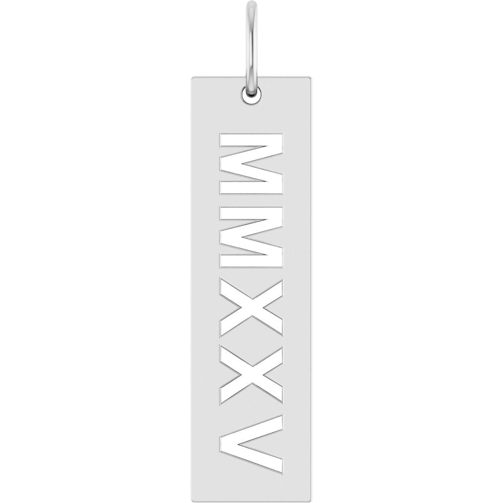 Sterling Silver 2025 Roman Numeral Pendant